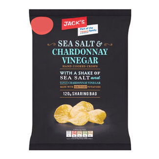 Jacks Sea Salt & Chardonnay Vinegar Hand Cooked Crisps 120g