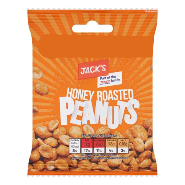 Jacks Honey Roasted Peanuts 55g Russells British Store
