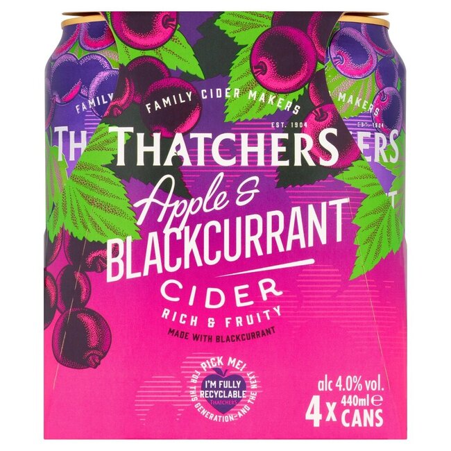Apple and Blackcurrant Cider 4 x 440ml