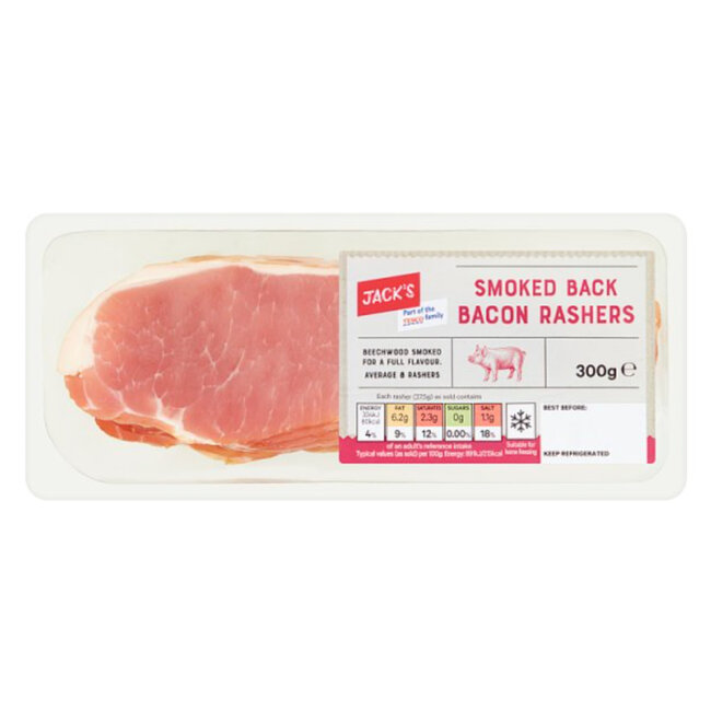 Smoked Back Bacon Rashers 300g