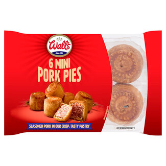 Walls 6 Mini Pork Pies 300g