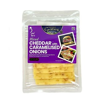 Dewlay Sliced Cheddar with Caramelised Onion 140g