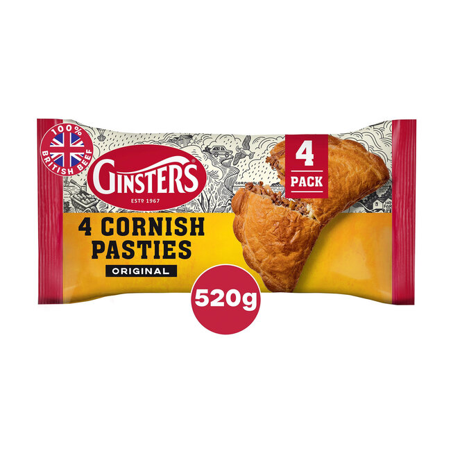 4pk Cornish Pasty 520g