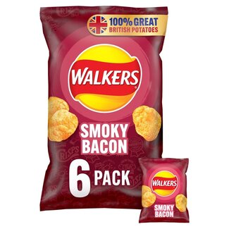 Walkers Smoky Bacon Crisps 6x25g