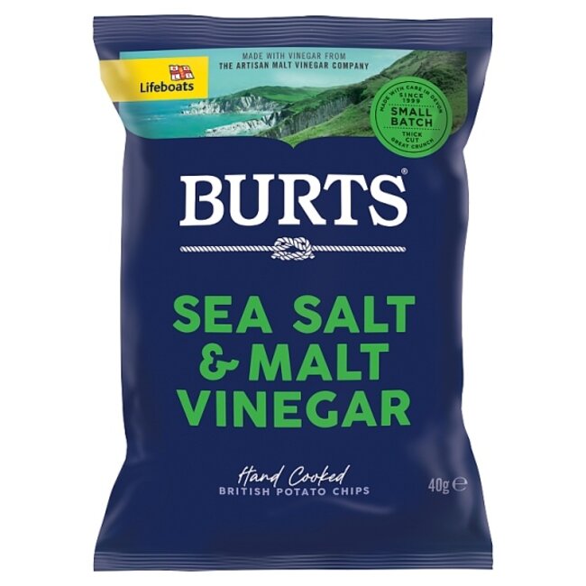 Burts Sea Salt & Vinegar Crisps 40g