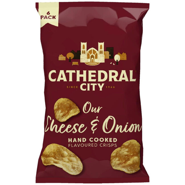 6 Pack Cheese and Onion Crisps 150g