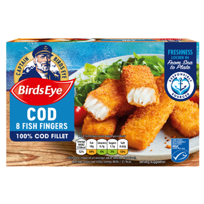 8 Cod Fish Fingers 224g