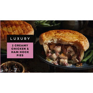 Iceland Luxury 2 Creamy Chicken & Ham Hock Pies 400g