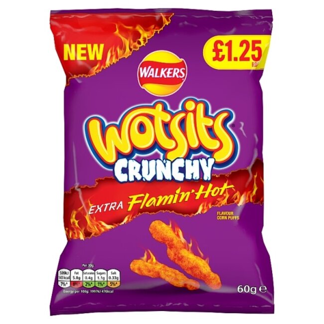 Wotsits Crunchy Extra Flamin Hot 60g