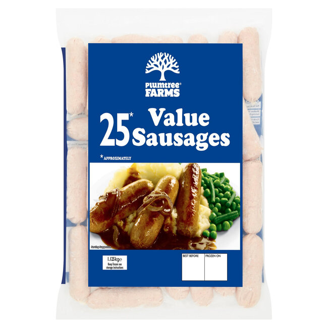 25 Value Sausages 1.125kg