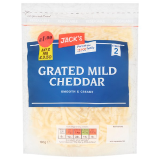 Jacks Grated Mild Cheddar 180g