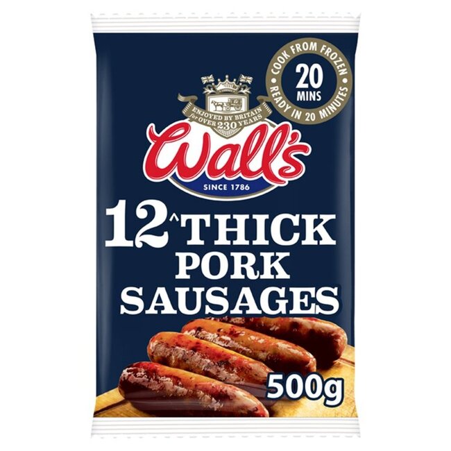 12 Thick Pork Sausages 500g