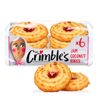 Mrs Crimbles 6 Big Jam Coconut Rings 240g