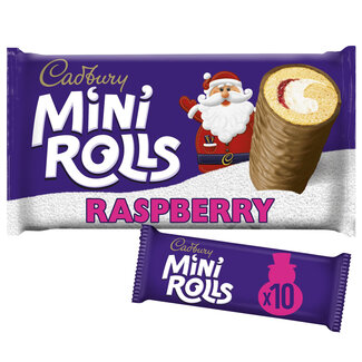 Cadburys Raspberry Mini Rolls 10Pk