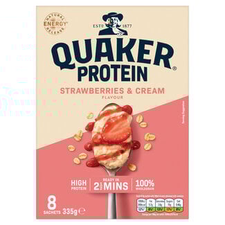 Quaker Protein Strawberries & Cream 8 Sachets