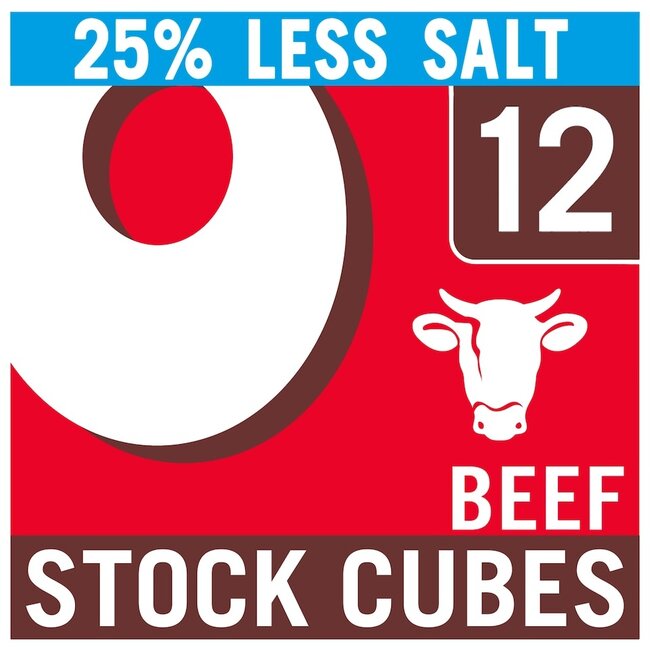 Oxo Less Salt 12 Beef Stock Cubes