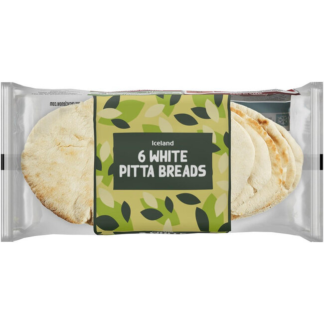 6 White Pitta Breads