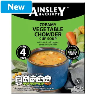 Ainsley Harriott Vegetable Chowder Cup Soup 4 Sachets