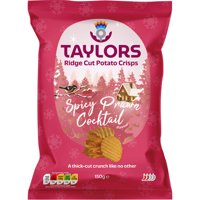Taylors Spicy Prawn Cocktail Flavour Ridge Cut Crisps 150g