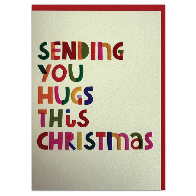 Raspberry Blossom Sending You Hugs This Christmas Card