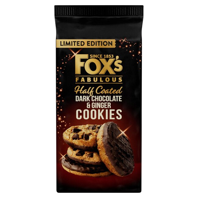 Half Coated Dark Chocolate & Ginger Cookies 150g