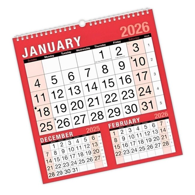 Tallon Easy View A4 Monthly Planner Wall Calendar 2026