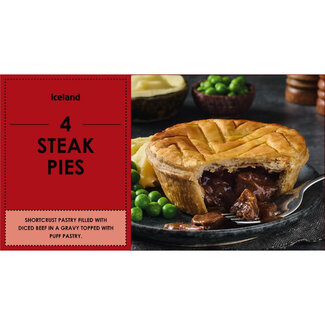 Iceland 4 Steak Pies 664g