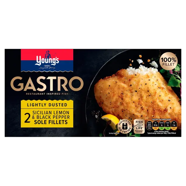 Gastro 2 Lemon & Black Pepper Sole Fillets 280g