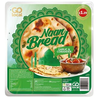 Go Local 2 Garlic & Coriander Naan Bread