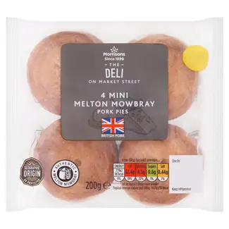 Morrisons 4 Mini Melton Mowbray Pork Pies 4x50g
