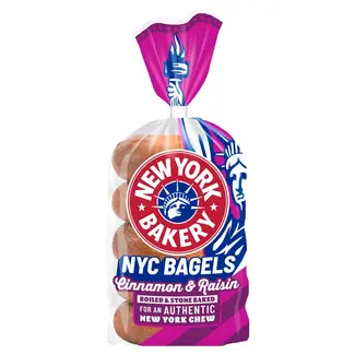 New York Bakery Co Cinnamon & Raisin Bagels