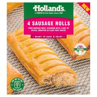 Hollands 4 Sausage Rolls 424g