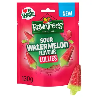 Rowntrees Sour Watermelon Flavour Lollies 130g