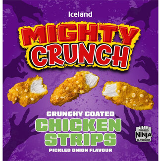 Iceland Mighty Crunch Chicken Strips Pickled Onion 500g
