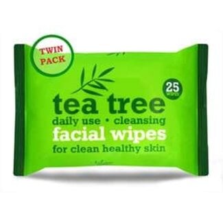 Tea Tree Facial Wipes Twin Pack 2 x 25s