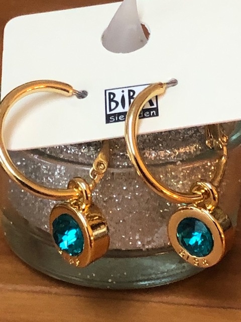 Biba  Oorbellen Biba aqua blauw/goud