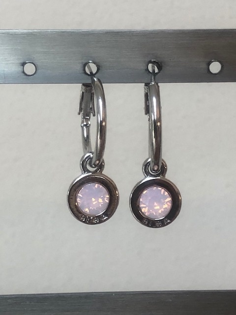 Biba  Oorbellen Biba zilver/rose opal