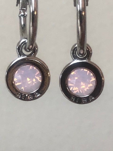 Biba  Oorbellen Biba zilver/rose opal