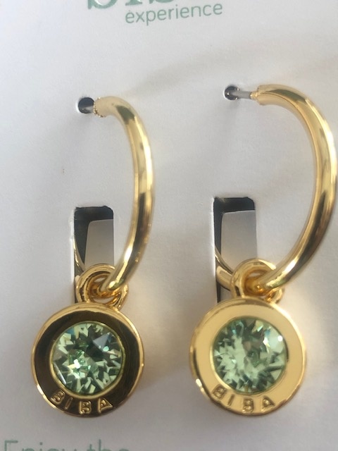 Biba  Oorbellen Biba goud kleur/kristal/groen