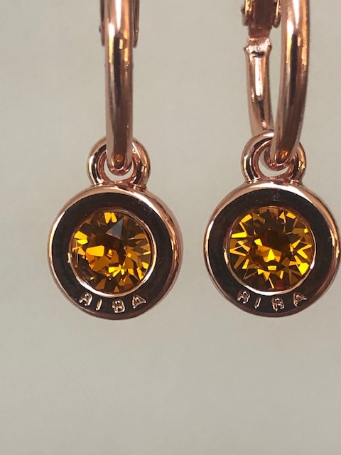 Oorbellen Biba rose goud topaz