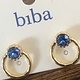 Biba  Oorbellen Biba goud /blauw sapp