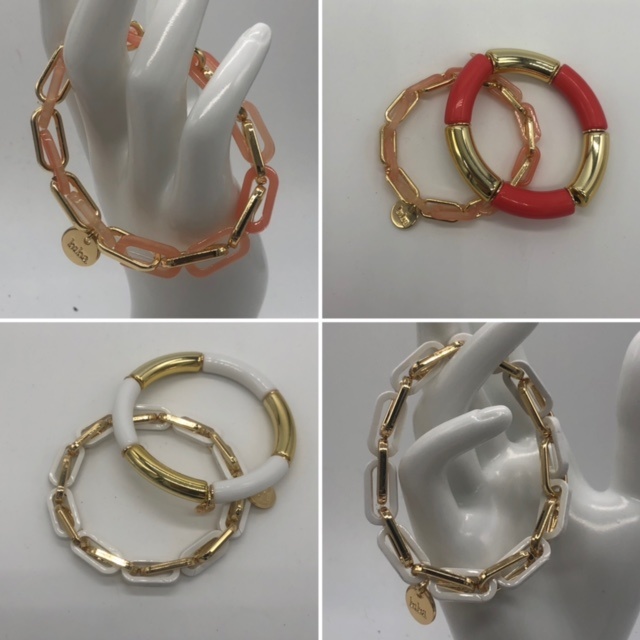 Biba  Armbandje Biba goud/wit