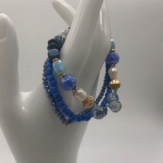 Biba  Armbandje Biba goud/blauw