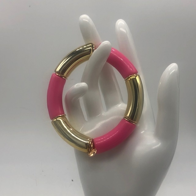 Biba  Armbandje Biba goud/roze fel