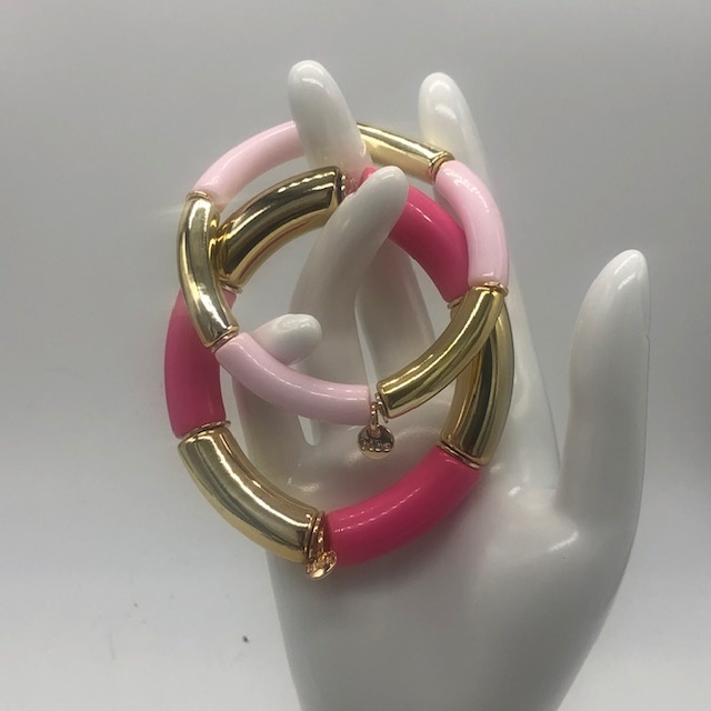 Biba  Armbandje Biba goud/roze fel