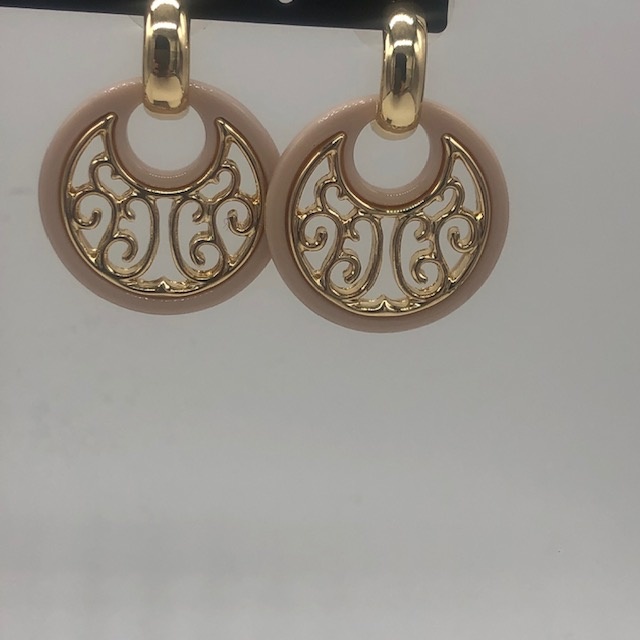 Biba  Oorbellen Biba in goud met rose wit