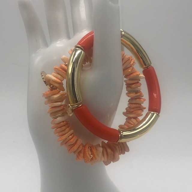 Biba  Armbandje Biba goud/oranje mix