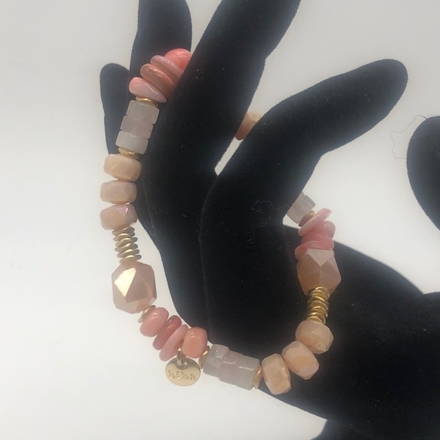 Biba  Armbandje  Biba goud/mix lila zalm roze