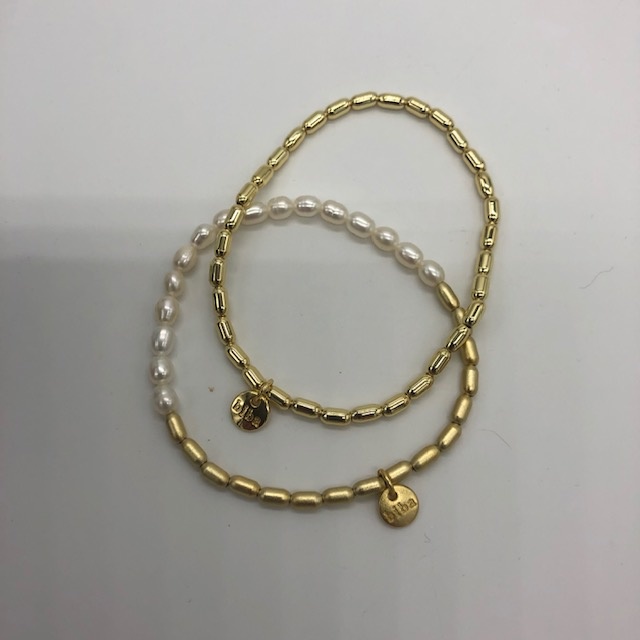 Biba  Armbandjes Biba goud/mat parels