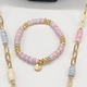 Biba  Ketting lang Biba goud /roze /blauw